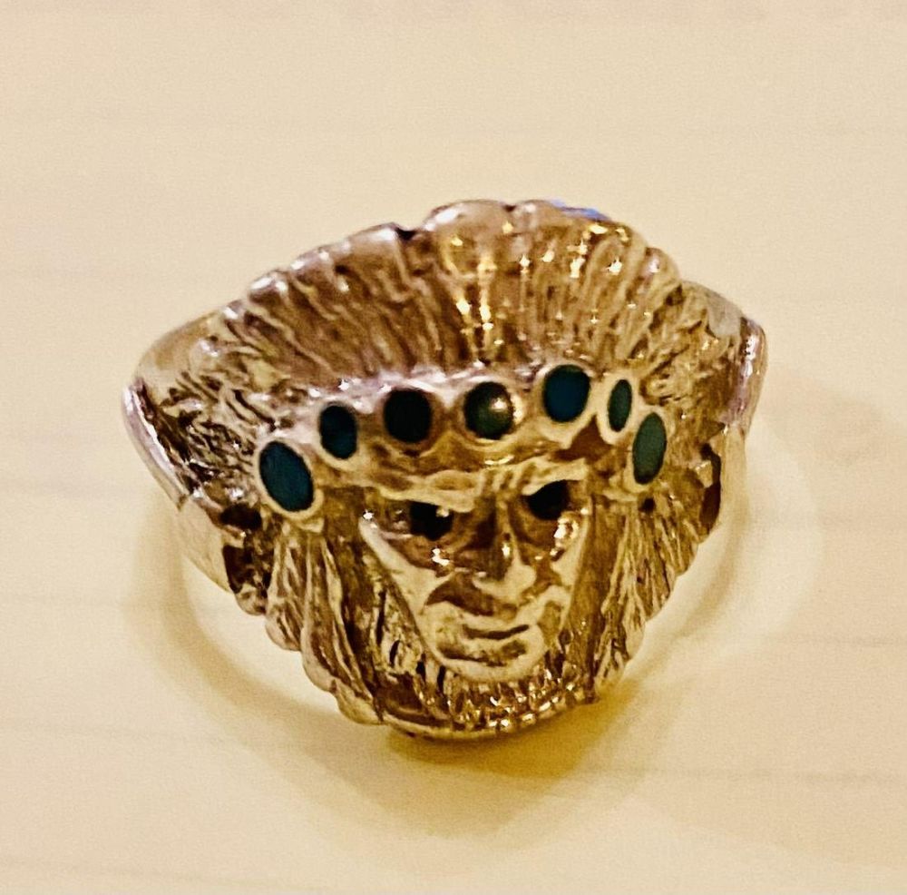 Lot 200: American Indian chief sterling ring