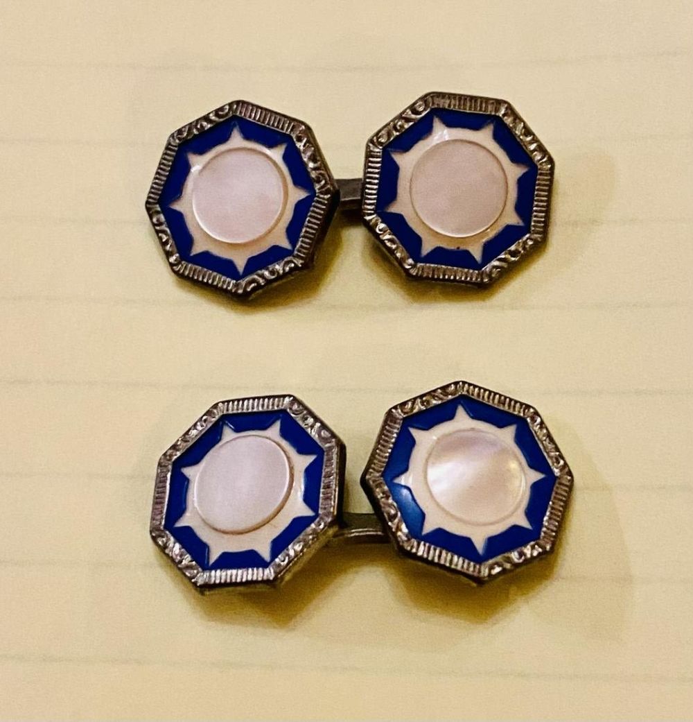 Lot 215: Mother of pearl vintage studs