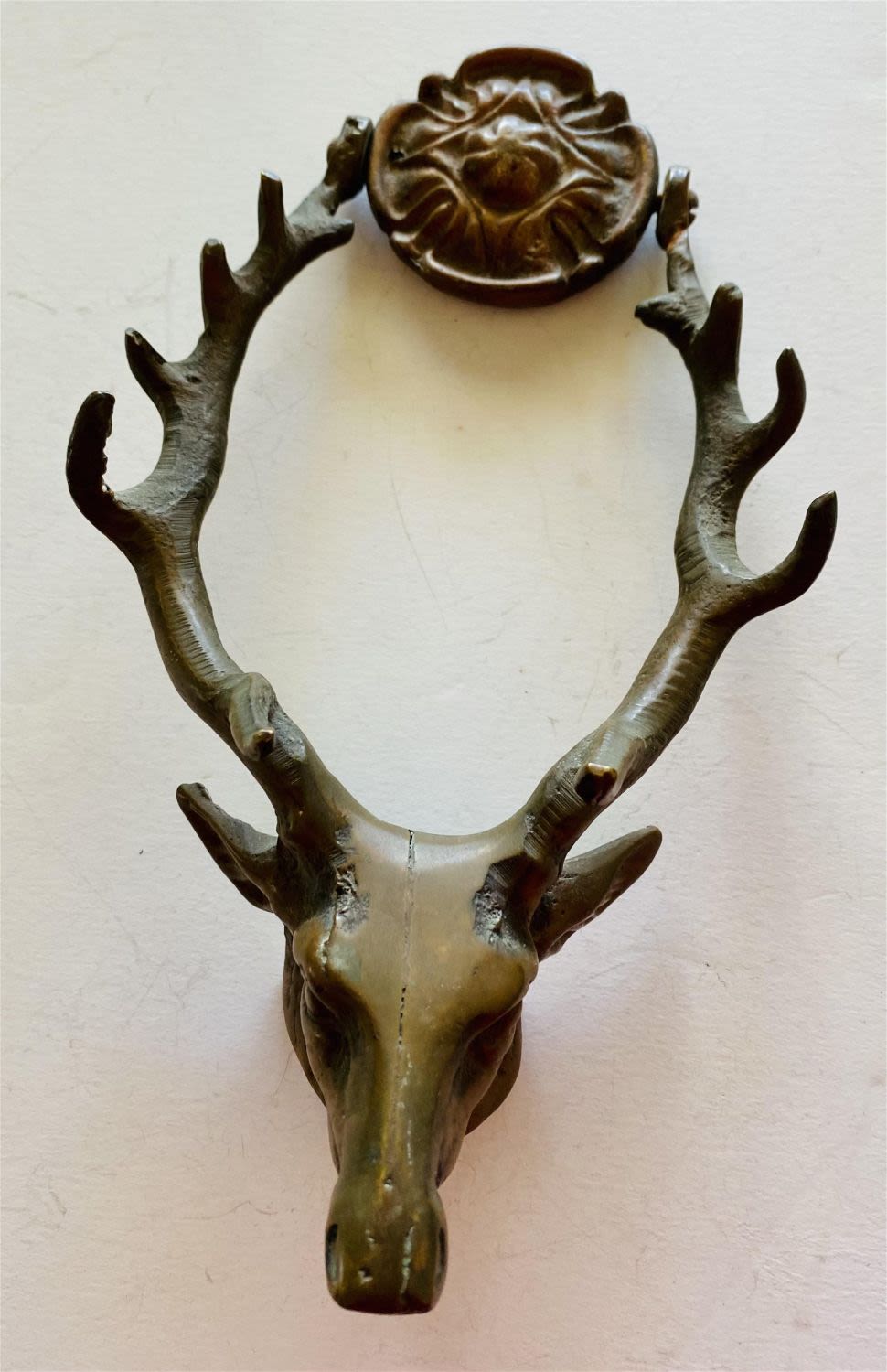 Lot 234: Brass bronze deer wall hanger