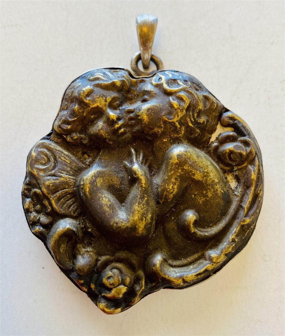Lot 254: Copper cherubs pendant custom