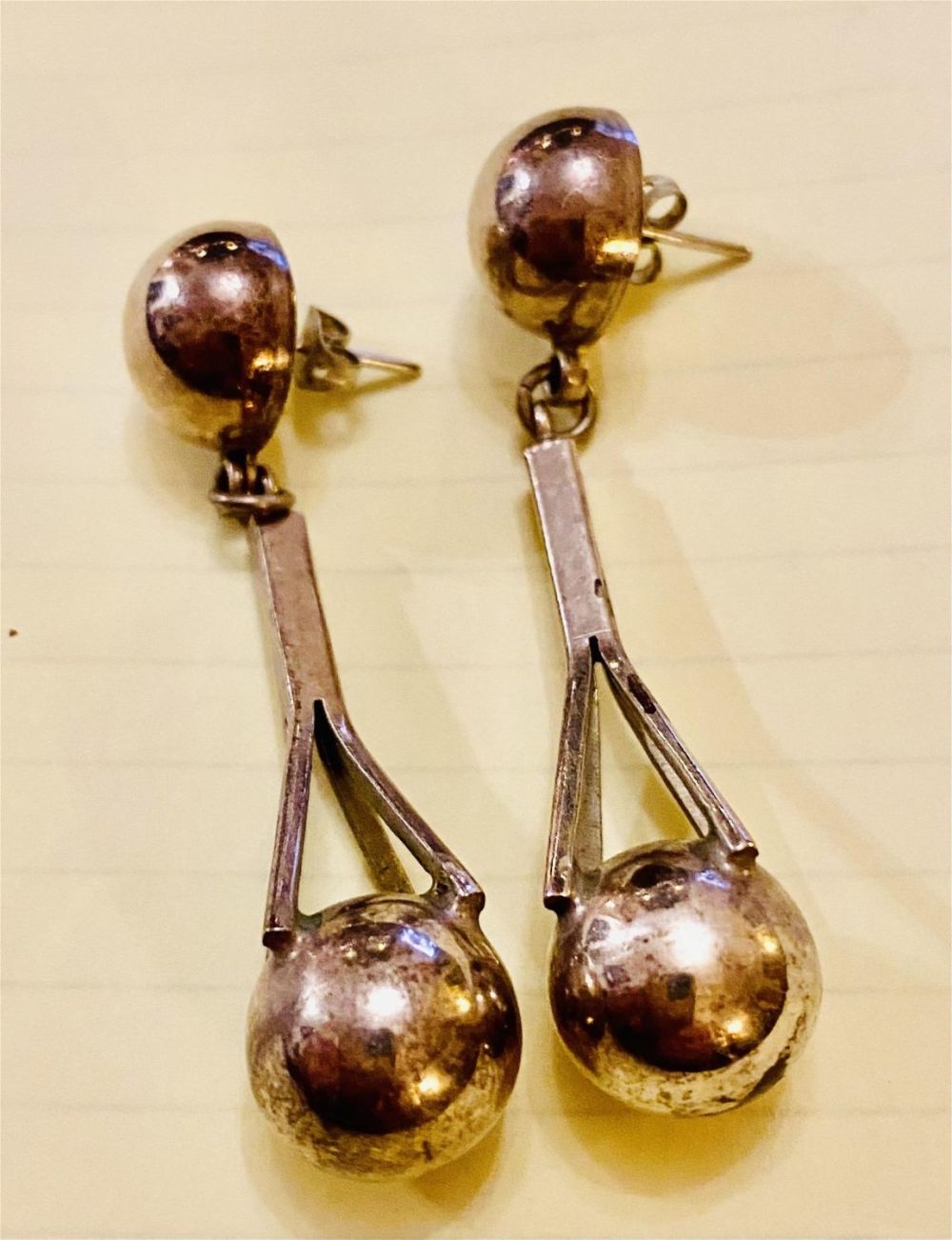 Lot 255: Mexican signed sterling earrings