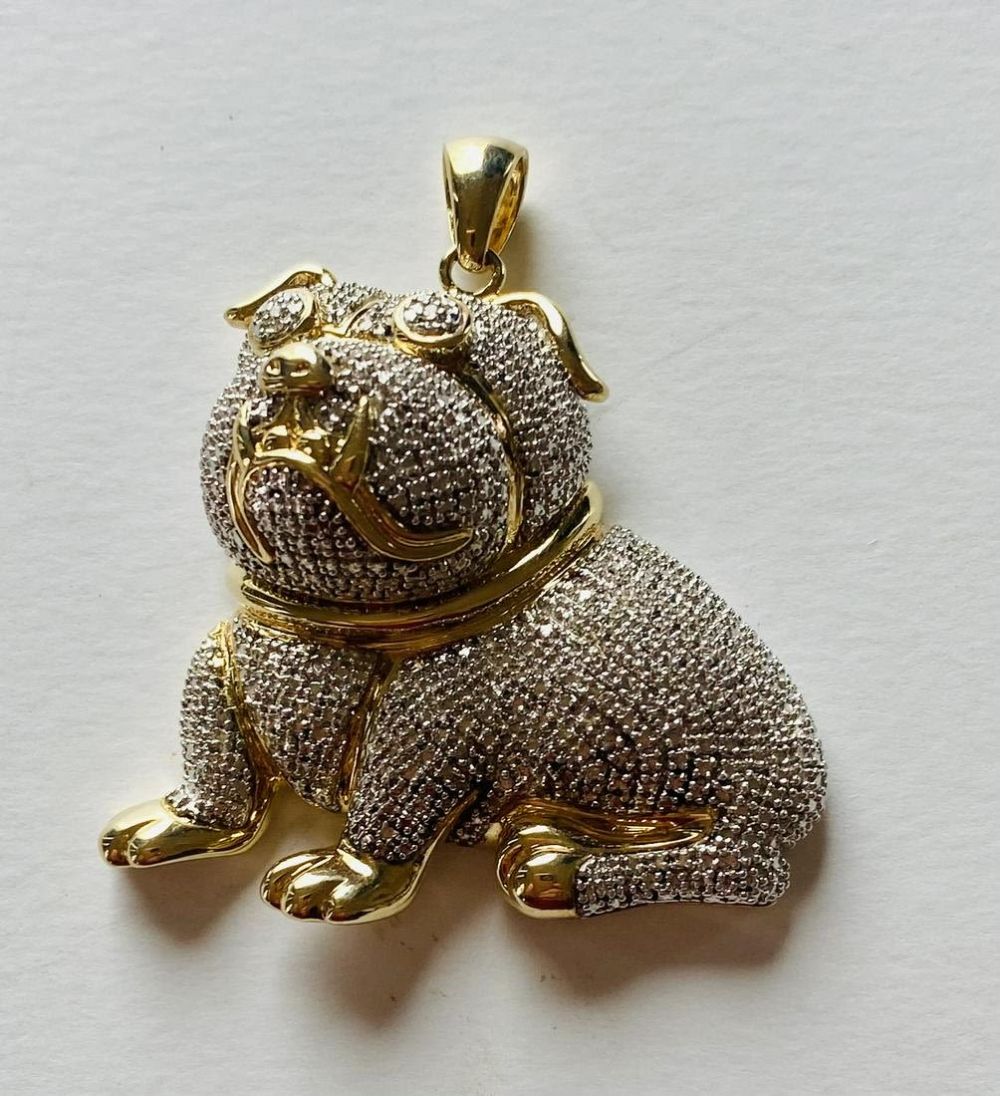 Lot 258: Vermeil bulldog pendant sterling