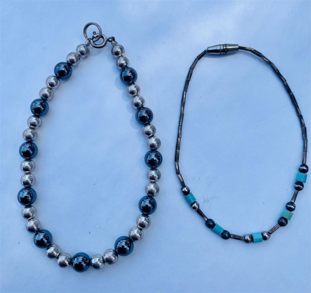 Lot 263: Sterling vintage bracelets - turquoise