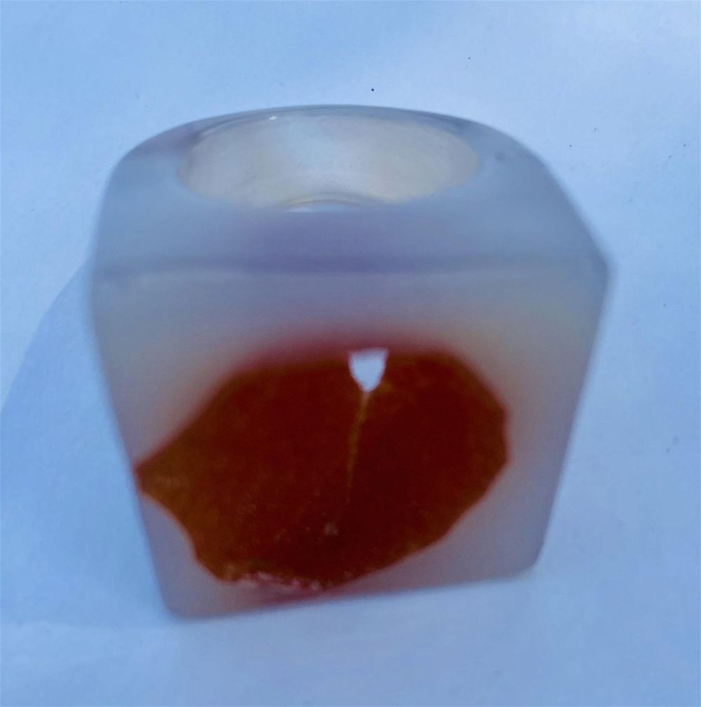 Lot 273: Druzy agate ring custom