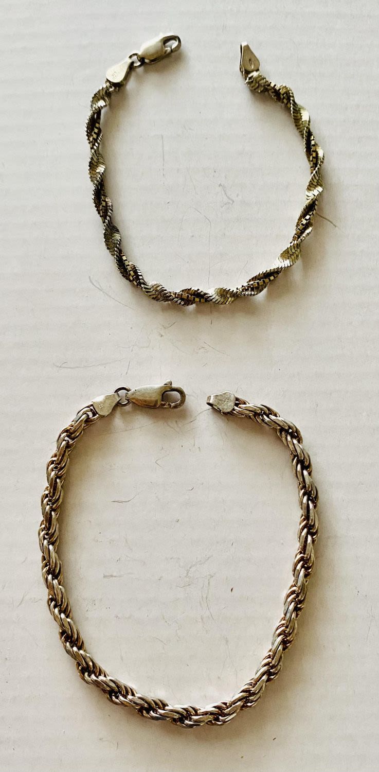 Lot 287: 2 vintage sterling bracelets
