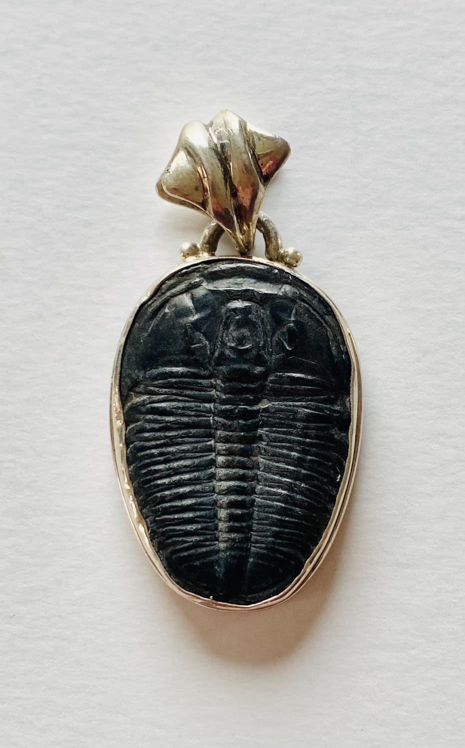 Lot 288: Trilobite fossil sterling pendant