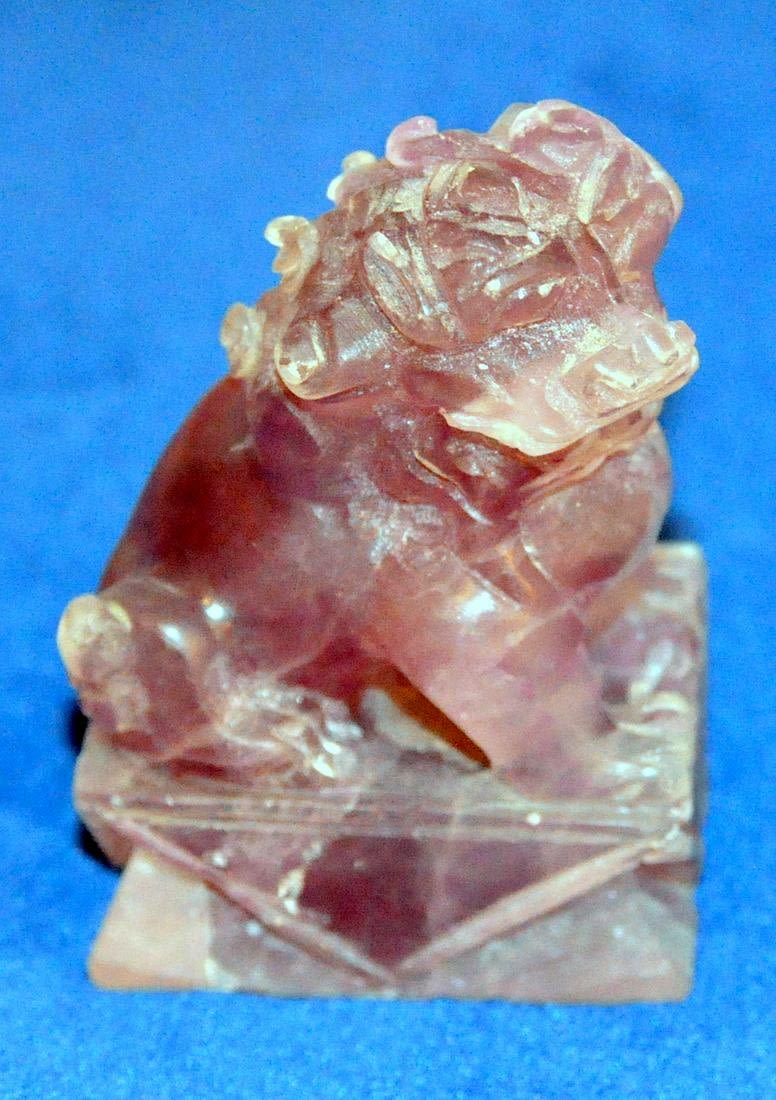 Lot 314: Fluorite carved foo dog