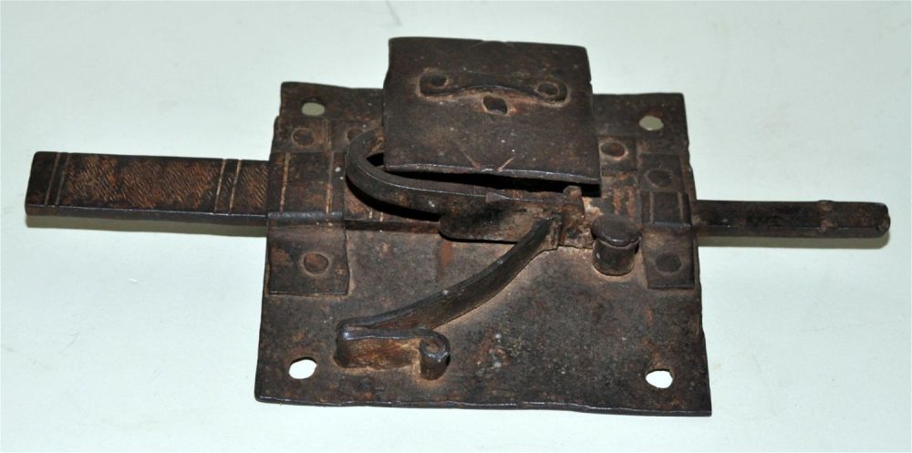 Lot 326: Antique wrought iron lock 18th c