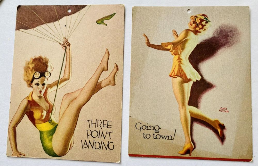 Lot 336: Pin up girls Earl Moran vintage cards