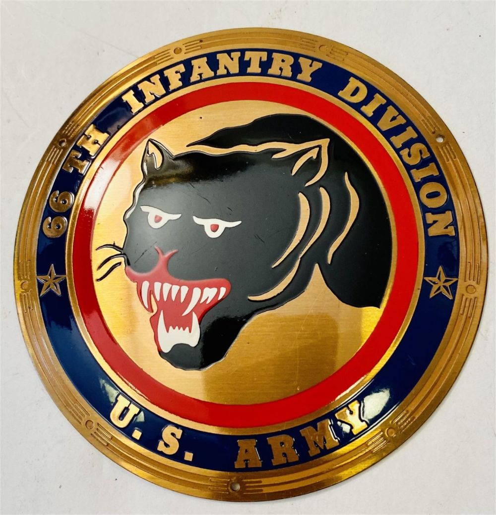 Lot 340: Tiger enamel WWI door plaque