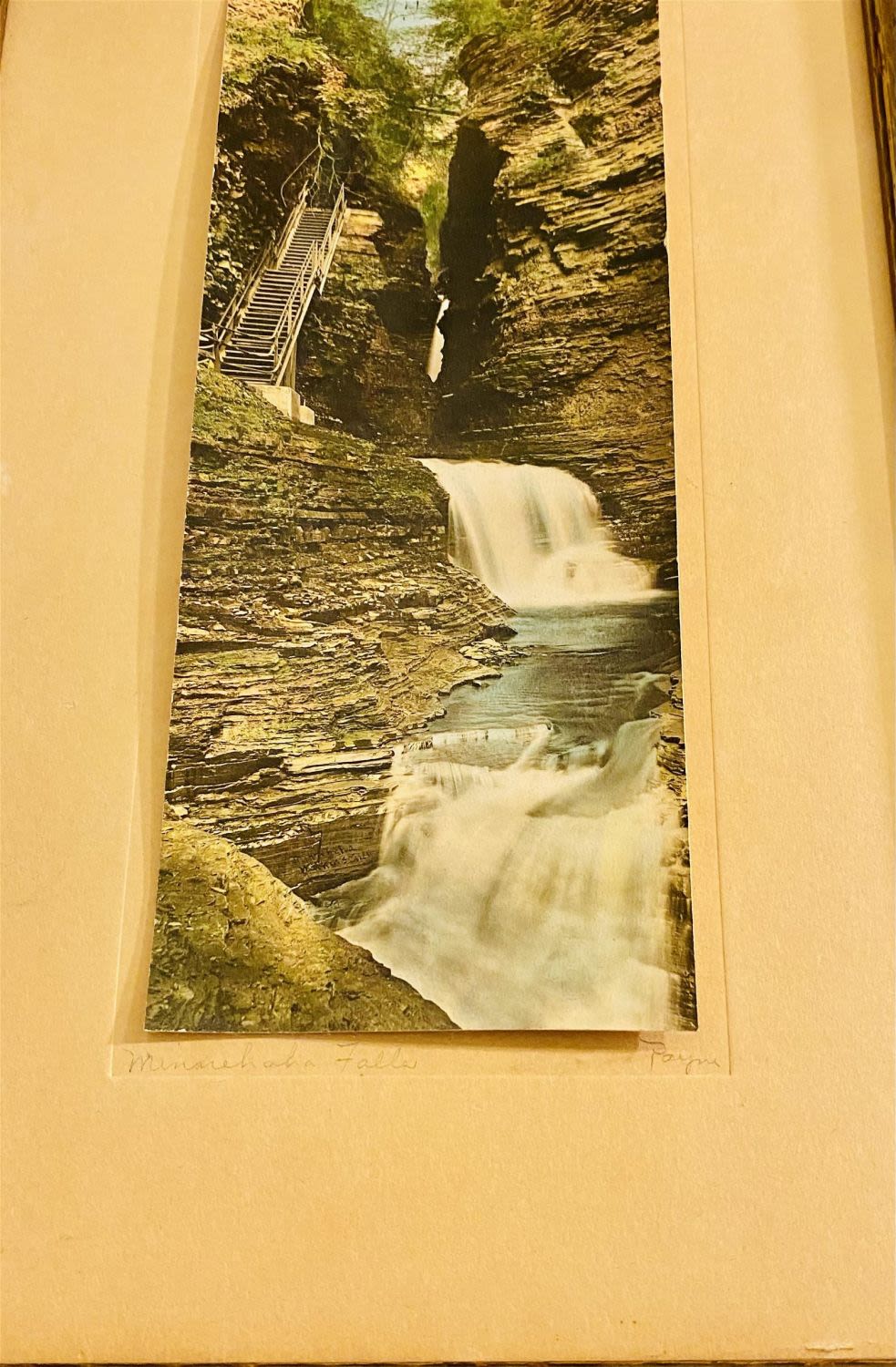 Lot 394: Minnehaha Falls photo framed- signed