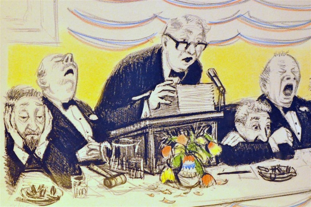 Lot 427: Signed original litho satirical politicians?