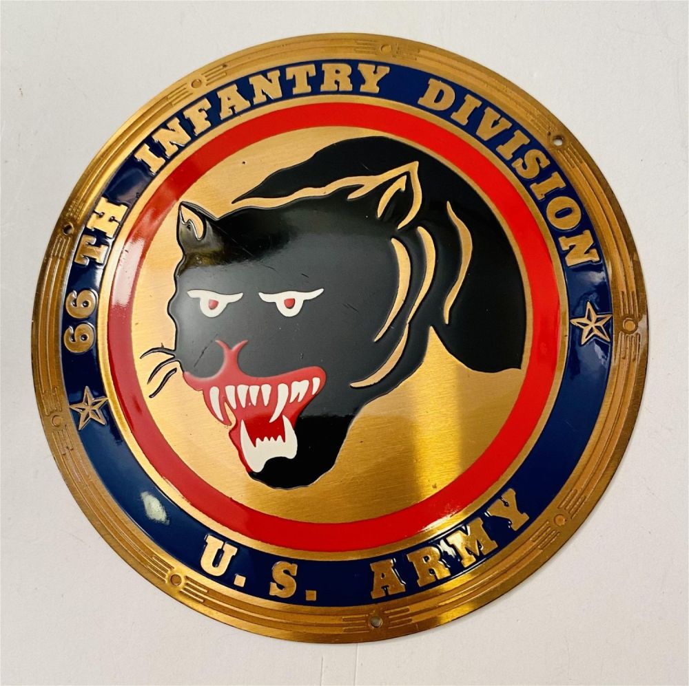 Lot 196: Tiger -panther Army door plaque drilled