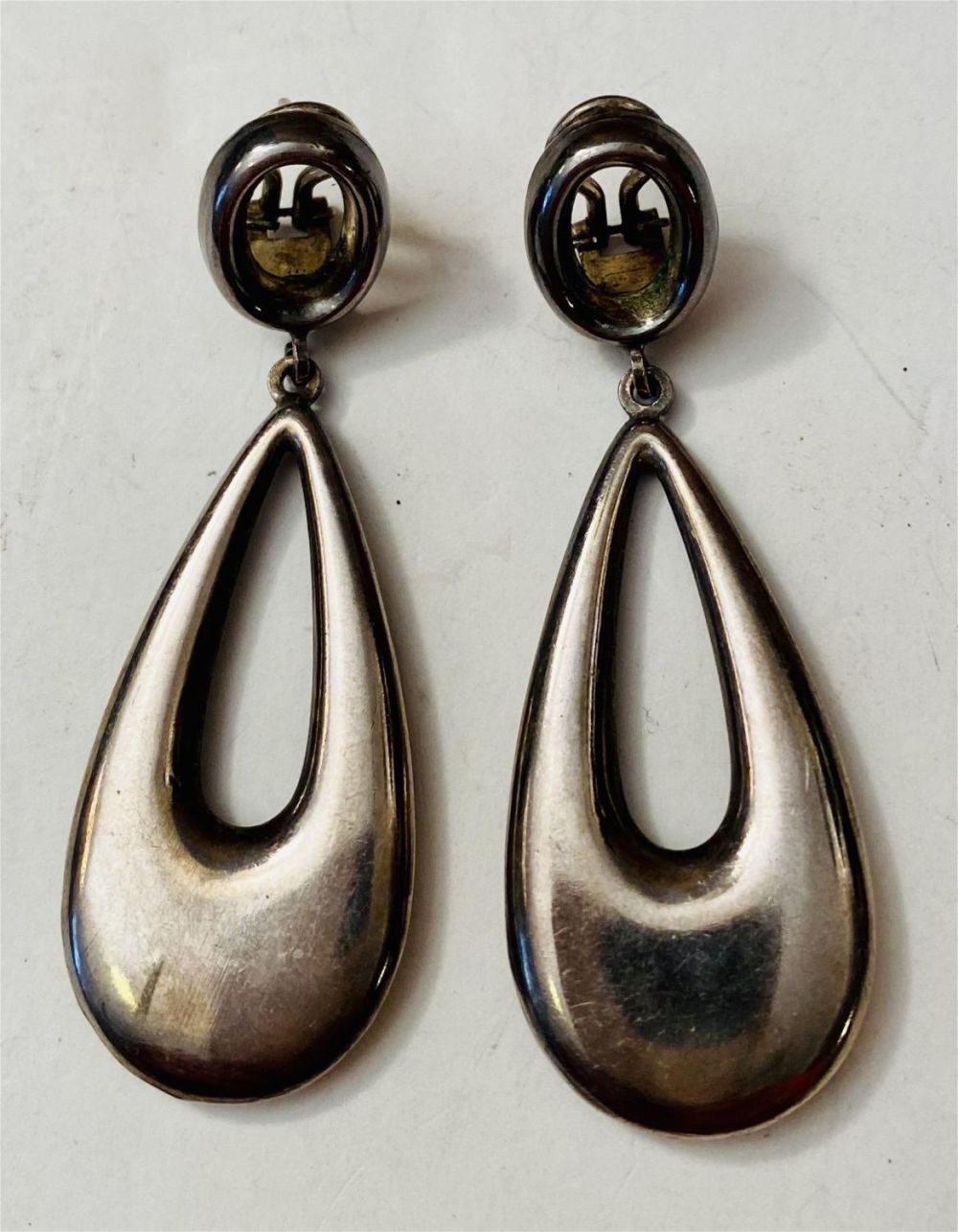 Lot 171: Sterling vintage earrings long