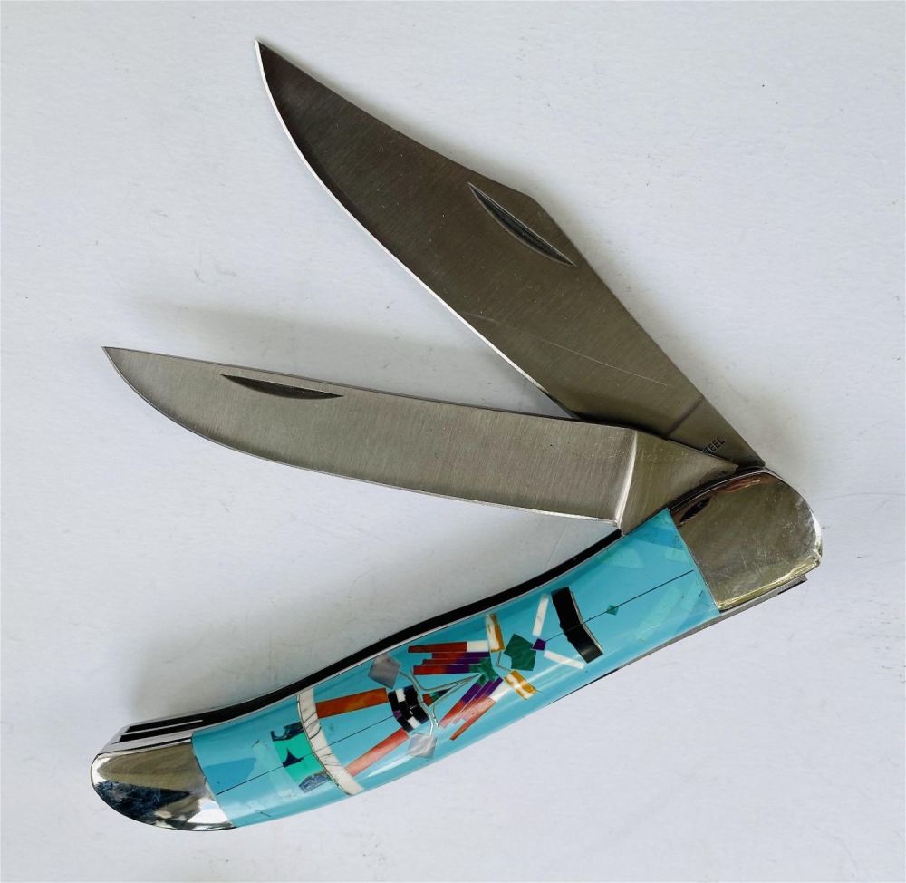 Lot 175: Turquoise inlaid Southwestern knife