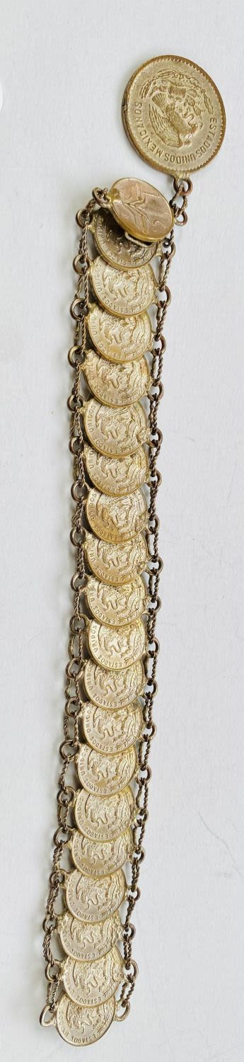 Lot 184: Mexican coin bracelet vintage