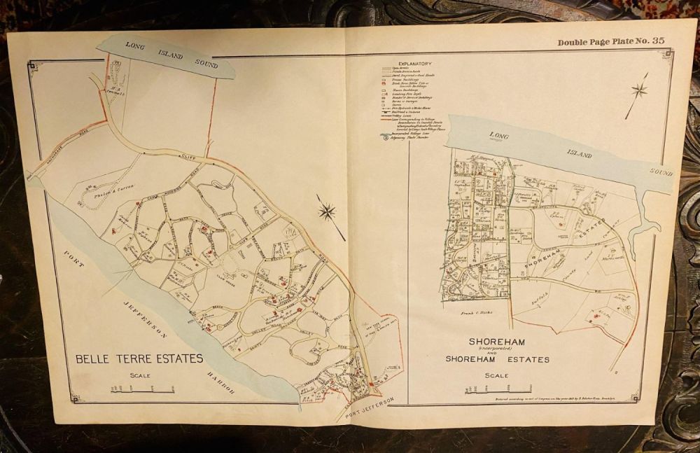 Lot 204: Map Long Island Shoreham and Belle Terre