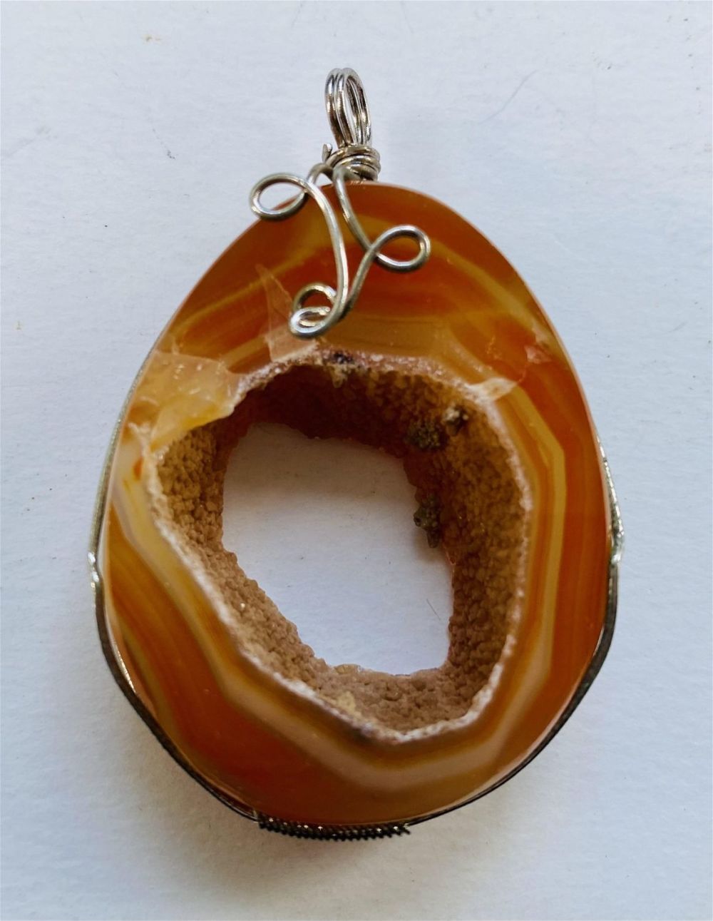 Lot 240: Druzy agate pendant caramel color