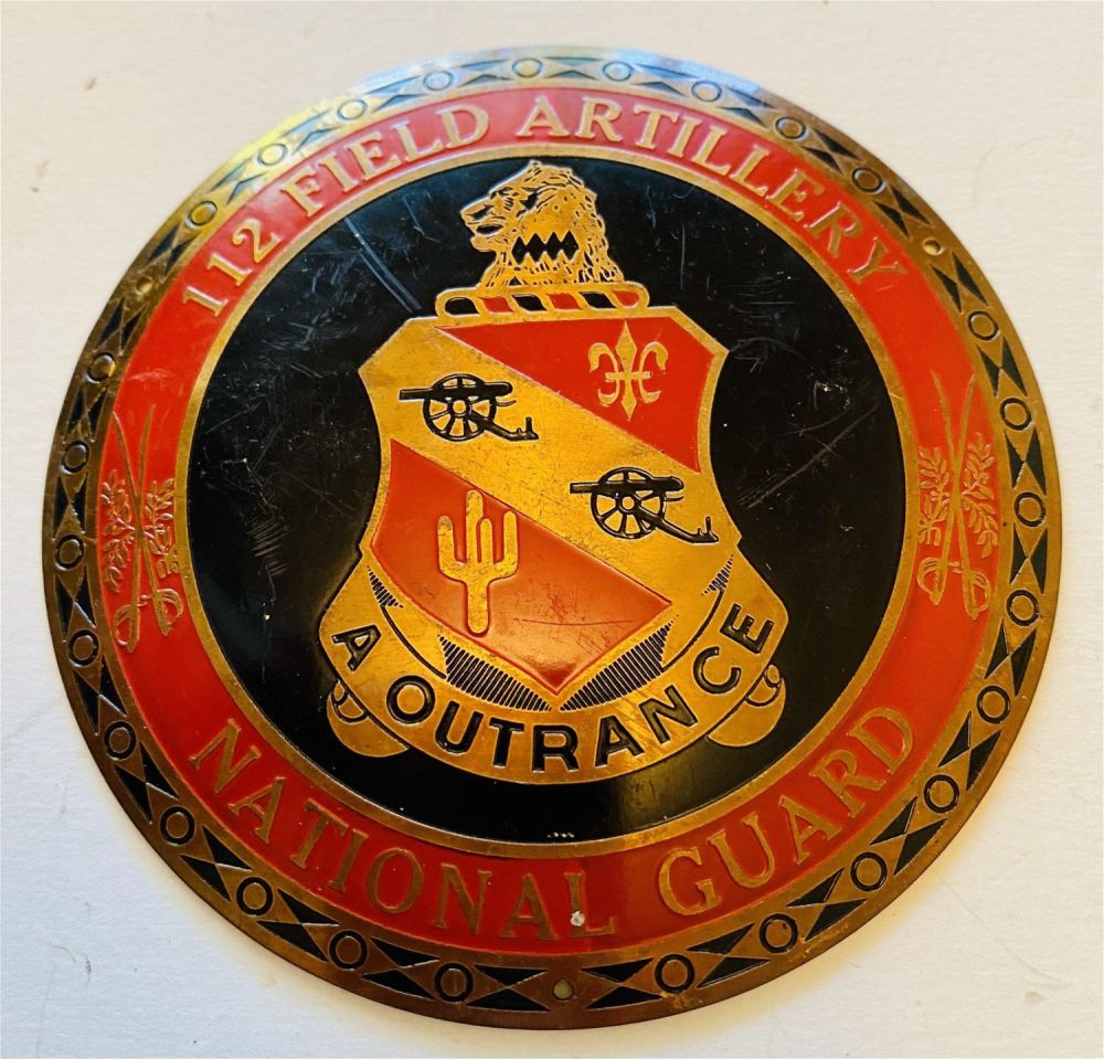 Lot 261: WWII door plaque National Guard