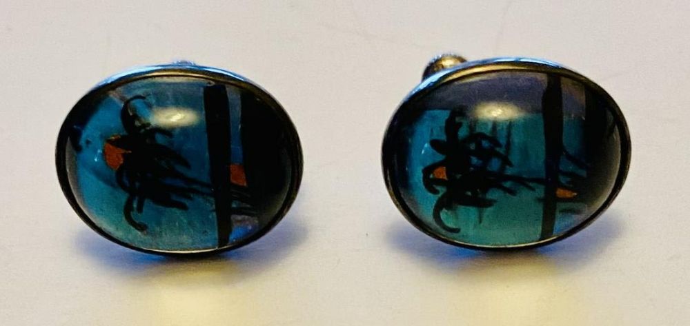 Lot 266: Butterfly wing earrings vintage