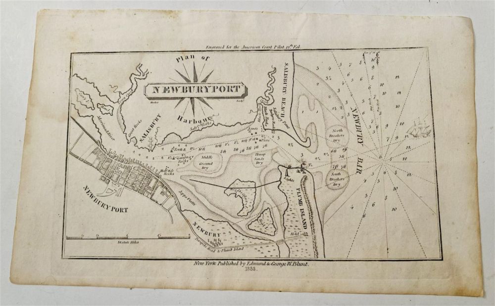 Lot 304: Map of Newburyport Harbour 1833