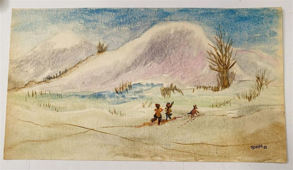 Lot 319: Watercolor signed B. Rokus/1989