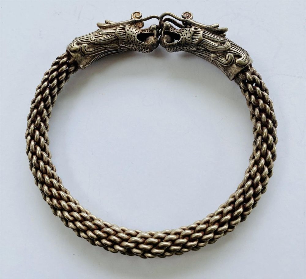 Lot 327: Dragon head cuff bracelet