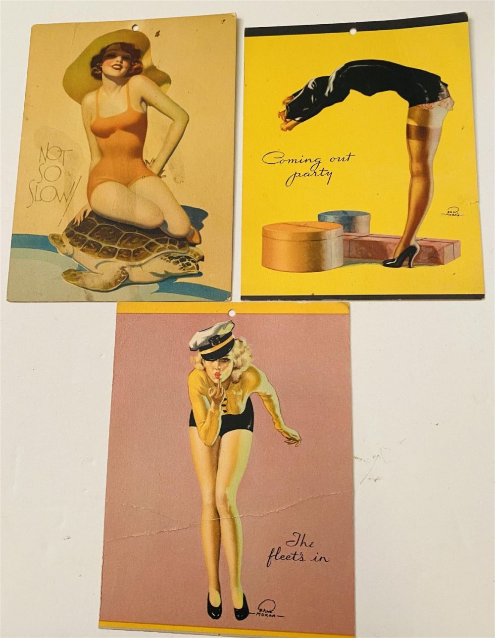 Lot 329: Earl Moran pin up cards/40s