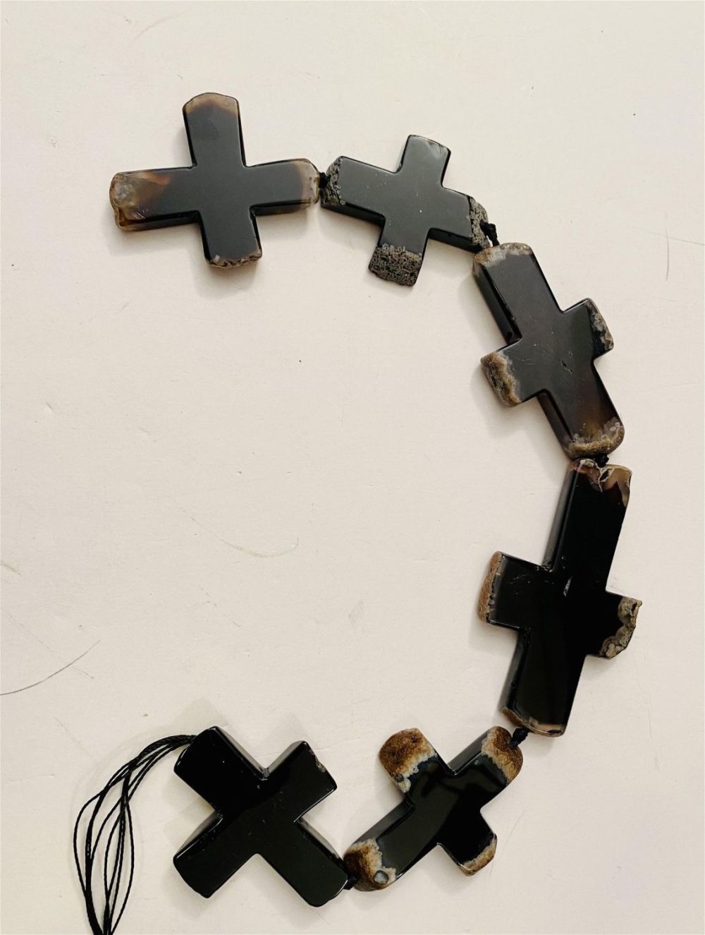 Lot 349: Agate crosses - 6 drilled pieces