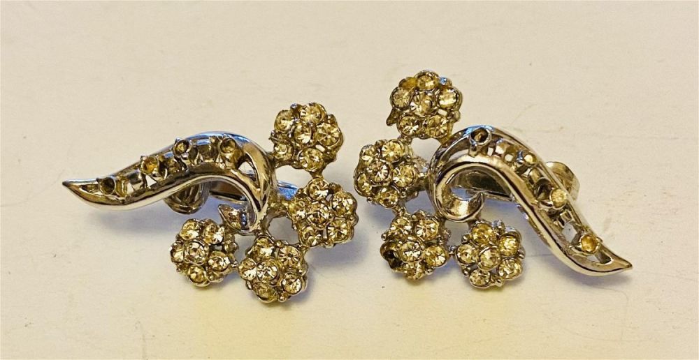 Lot 419: Coro rhinestone earrings vintage