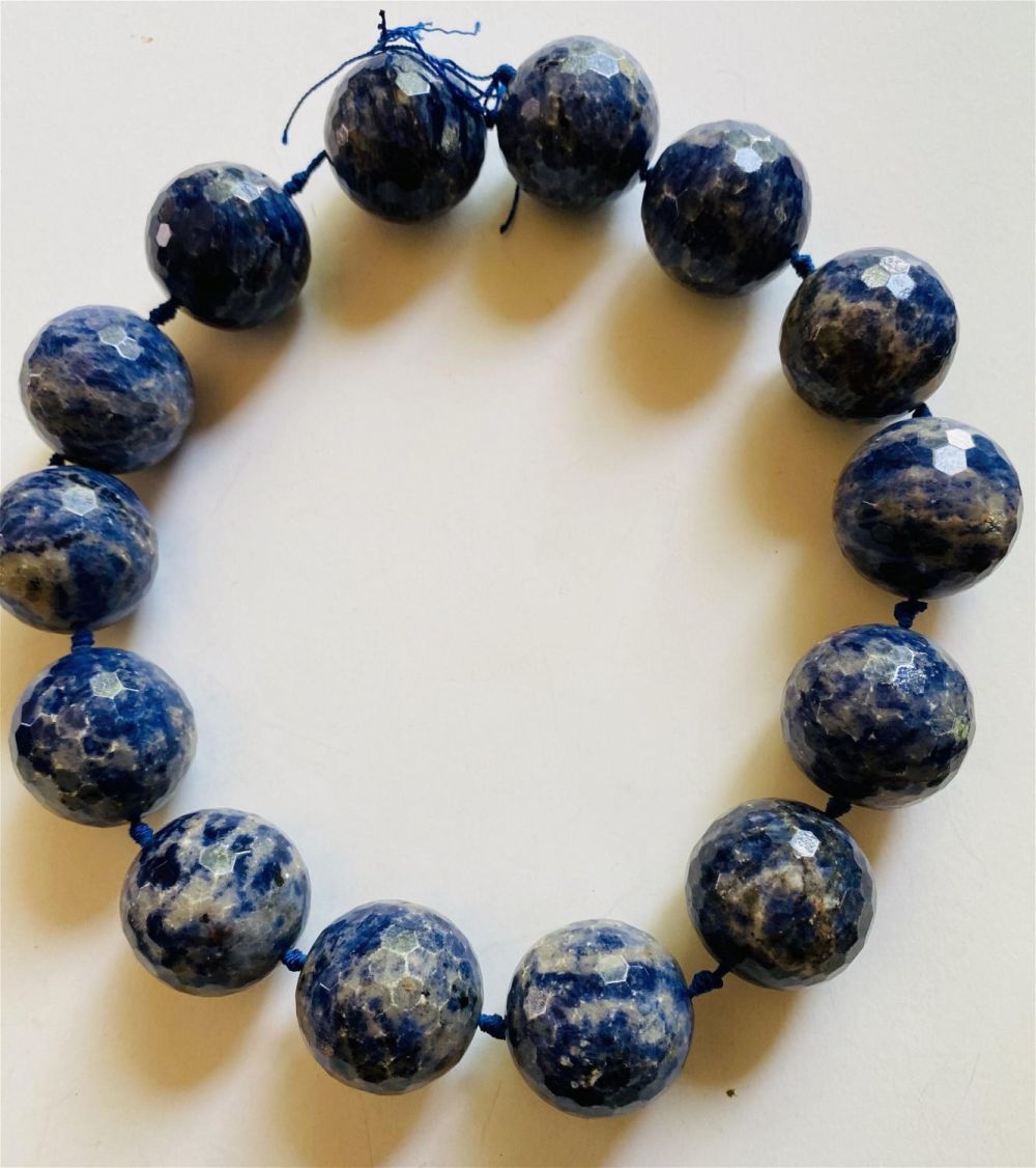 Lot 151: Large lapis beads strand