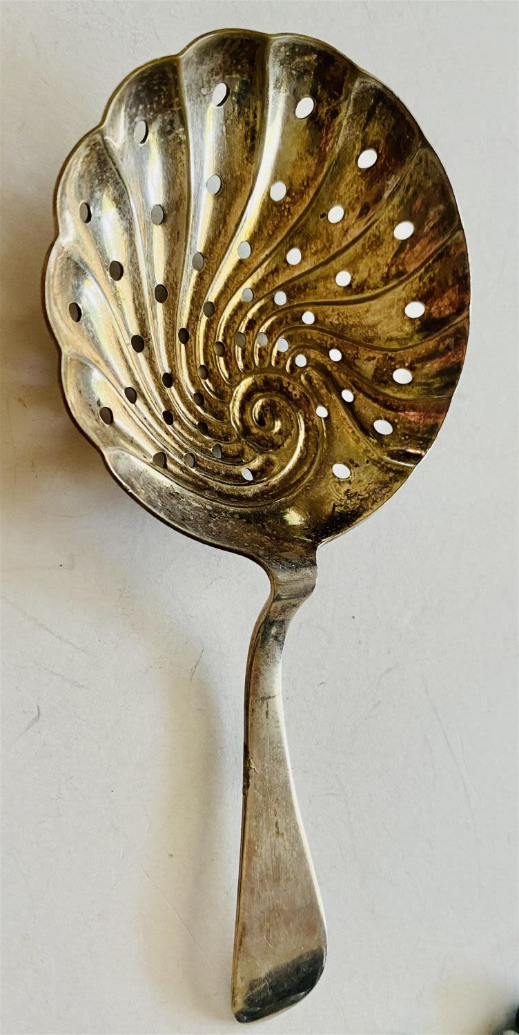 Lot 228: Old serving piece pierced bowl