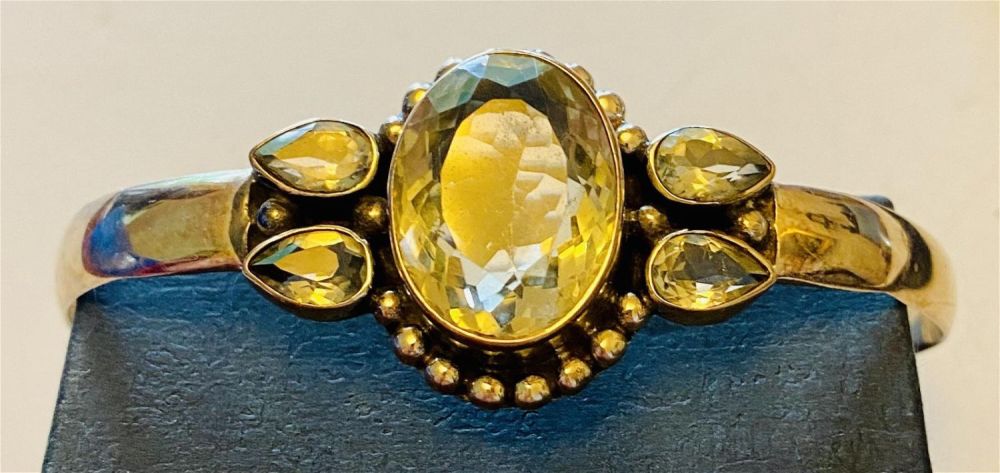 Lot 283: Lemon quartz faceted sterling bracelet