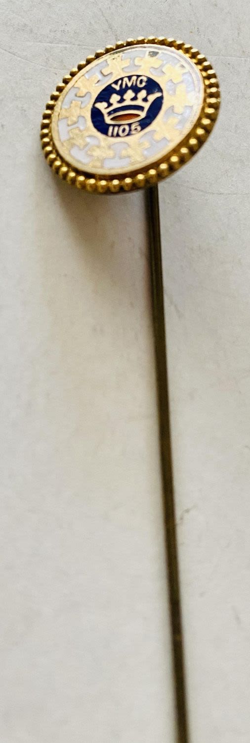 Lot 298: Fraternal enamel stick pin marked VMC