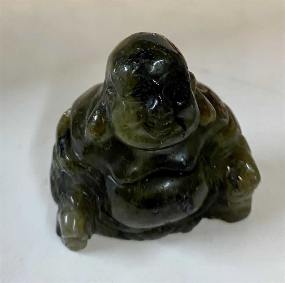 Lot 323: Labradorite Buddha carved seated