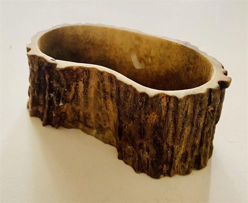 Lot 355: Antler horn  antique wall box