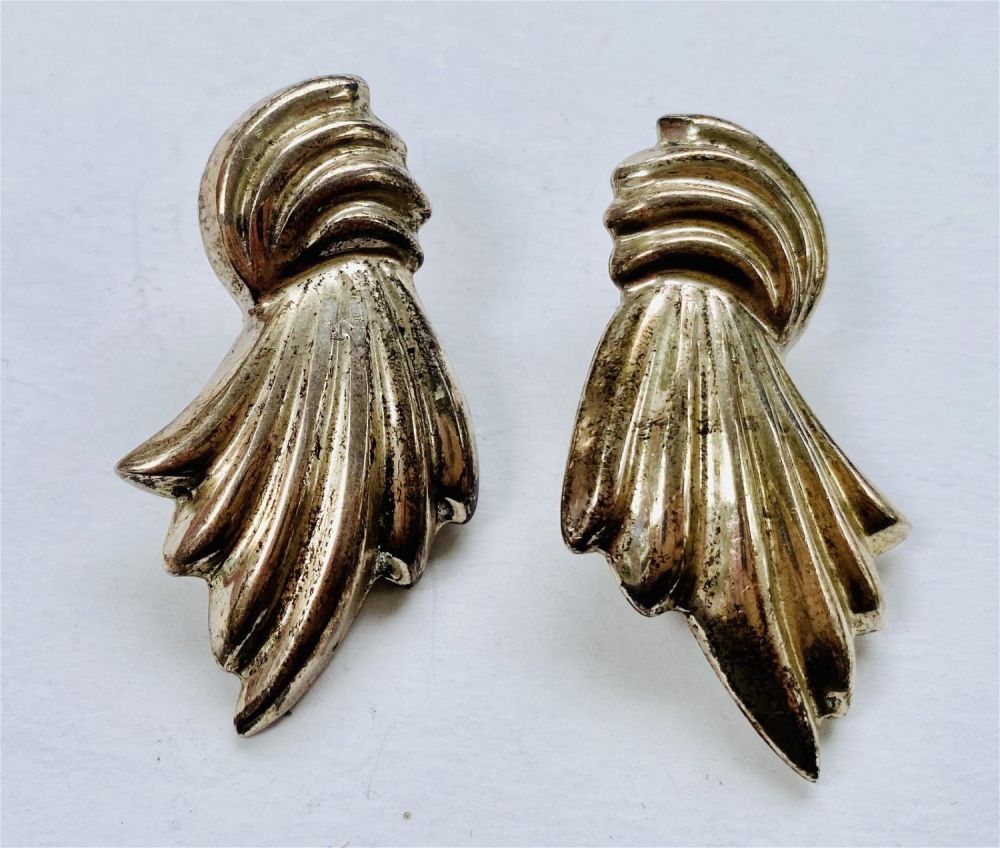 Lot 398: Sterling vintage clip earrings