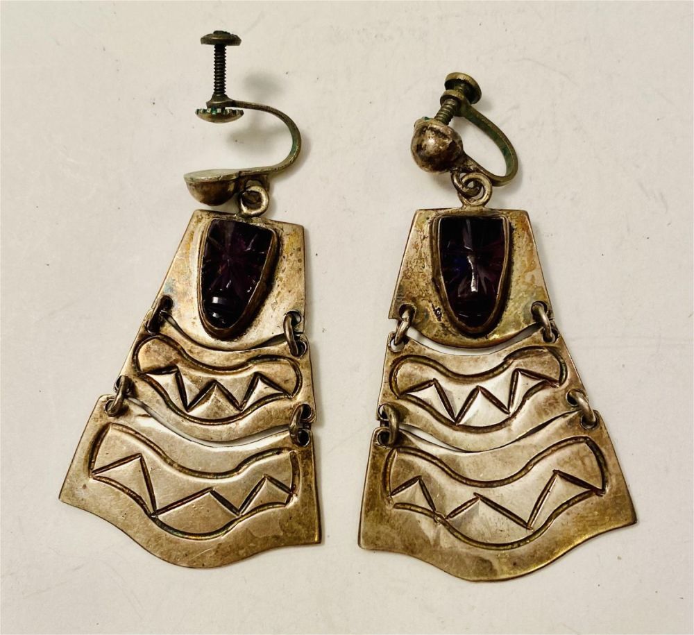 Lot 273: Mask vintage Mexican earrings