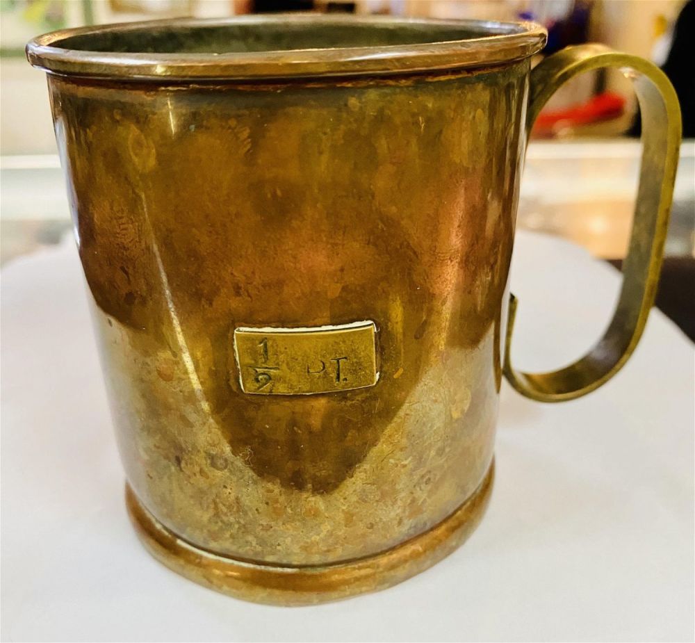 Lot 285: Copper/brass mug stein