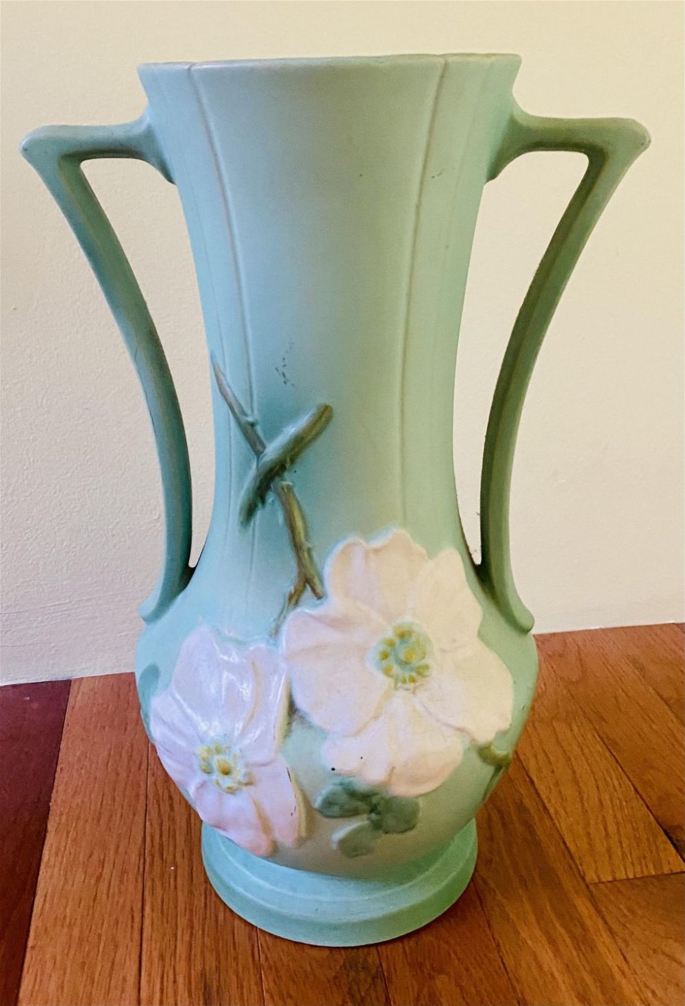 Lot 328: Weller vase handled Wild Rose Dogwood.
