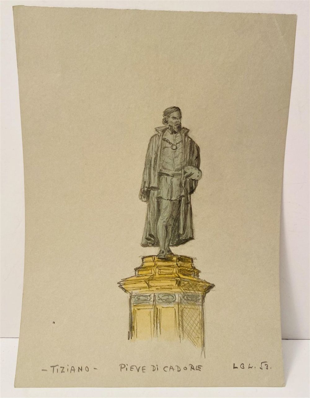 Lot 107: Original drawing/watercolor signed titian