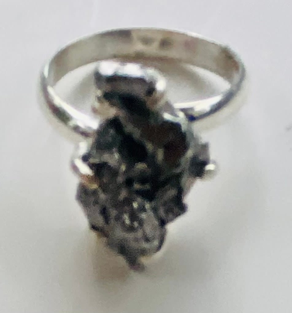 Lot 97: Meteorite sterling ring- Sikhot Alin