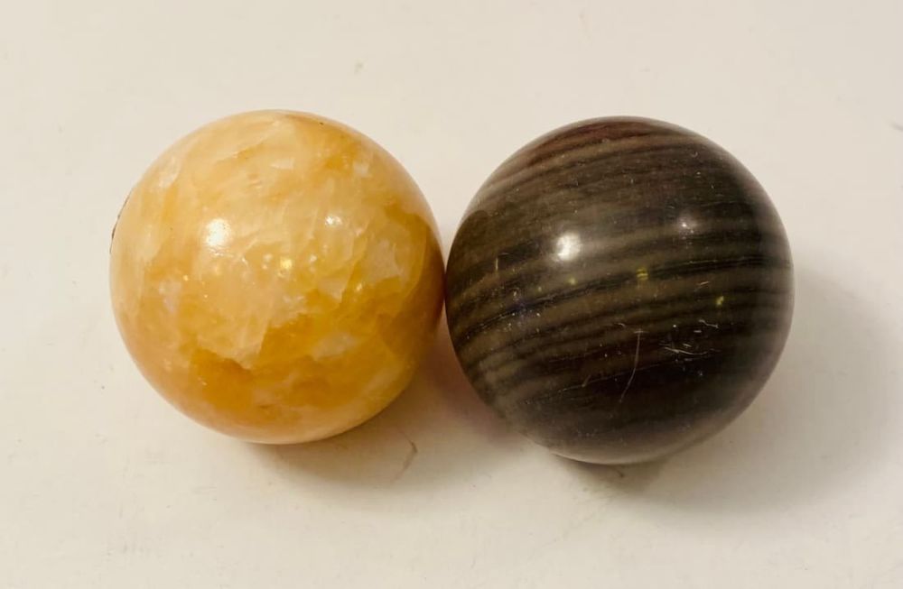 Lot 99: 2 calcite spheres