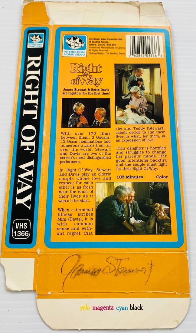 Lot 410: Jimmy Stewart signed movie box