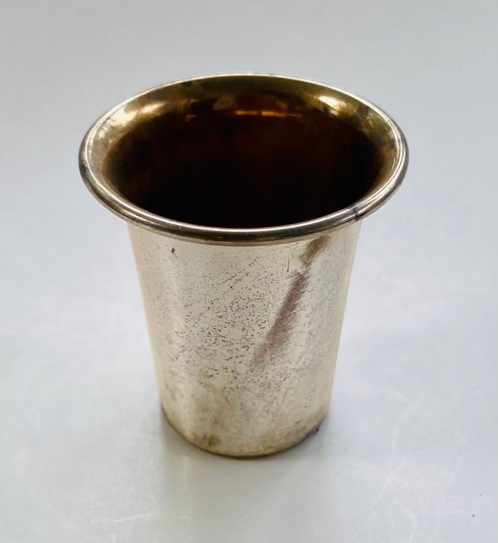 Lot 127: Sterling vintage jigger cup- shot glass