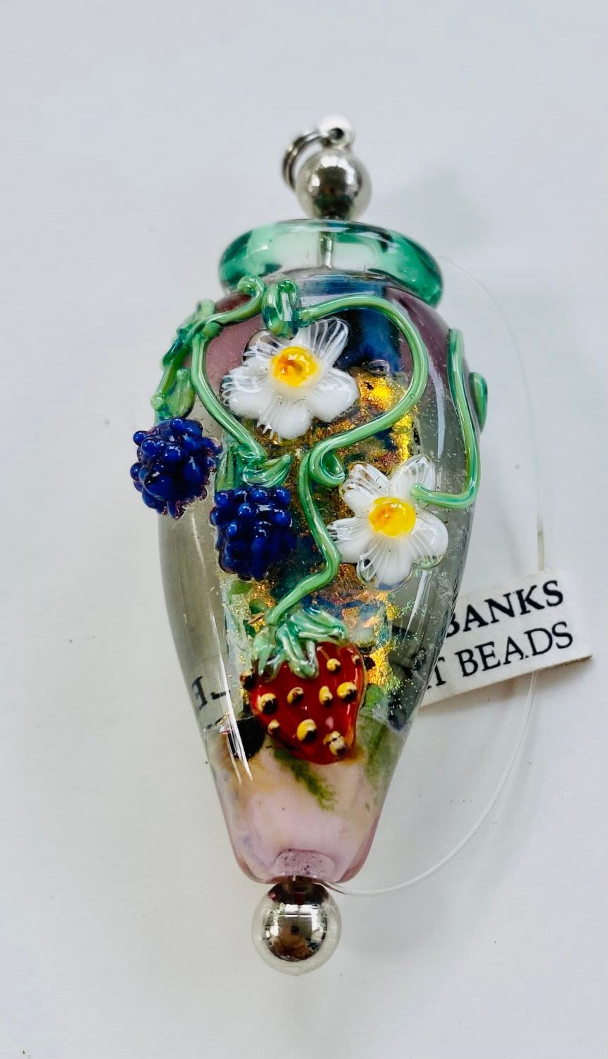 Lot 153: Leah Fairbanks glass bead pendant