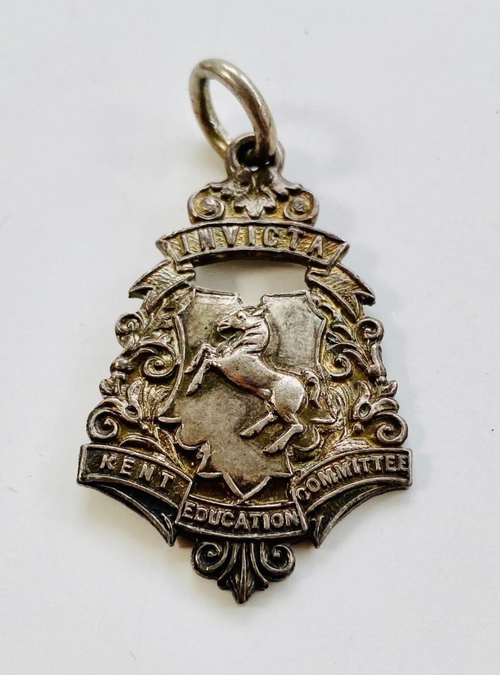 Lot 188: Kent Education Committee Perfect attendance silver medal 1906