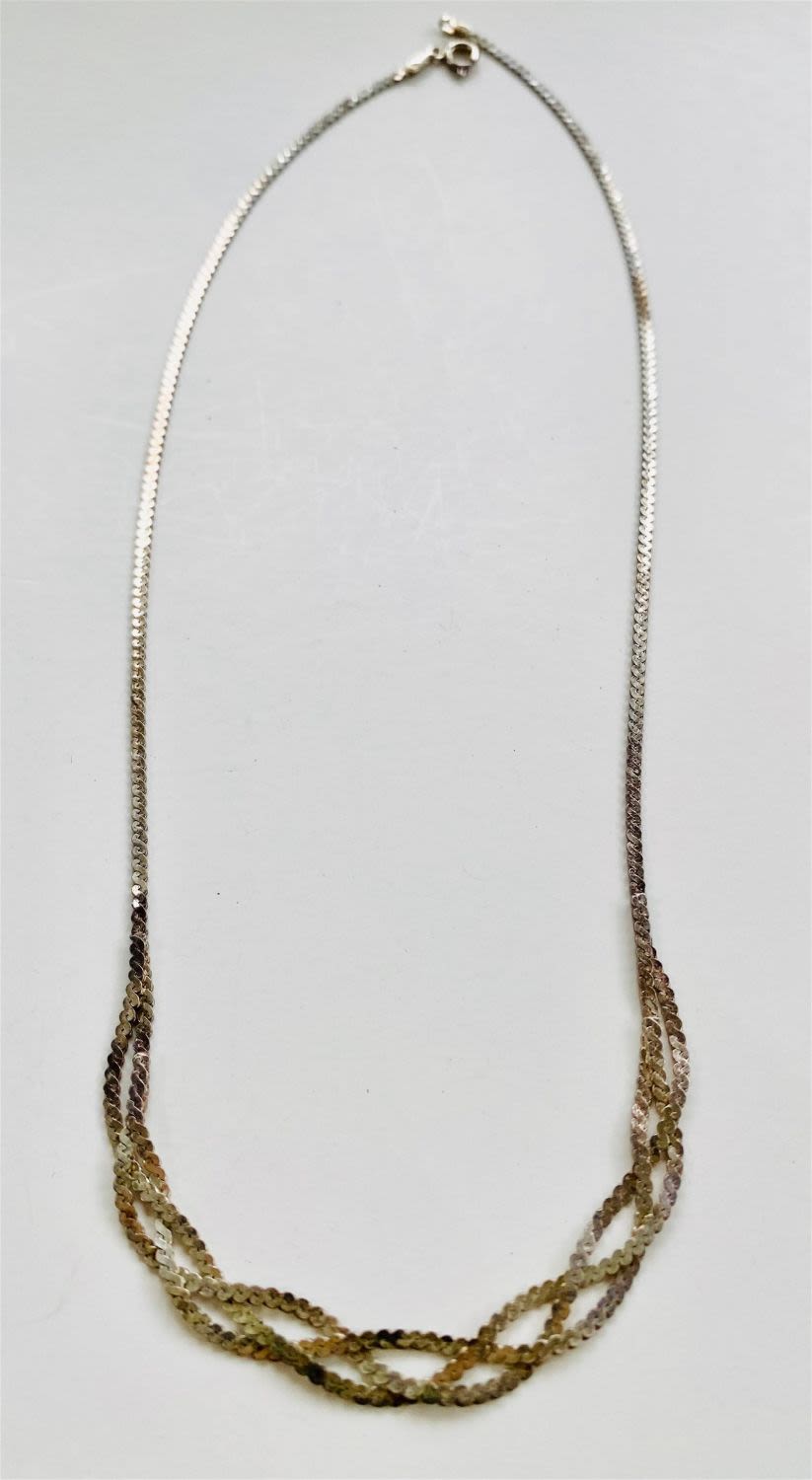 Lot 389: Sterling braided chain