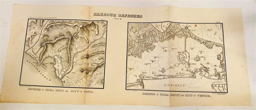 Lot 74: Harbor Defence maps of Genoa and Venice Italy