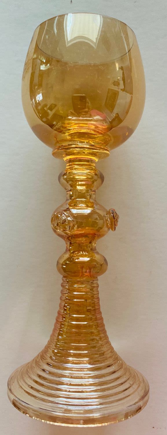 Lot 425: Murano glass goblet amber color
